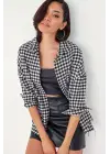 Ekose Desen Oversize Oduncu Gömlek 3854 - Siyah - Beyaz