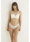 Ekru Destekli Çift Çapraz Dantelli Sütyen Takımı 4307