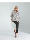 Omarı Ekru Leopar Desenli Gömlek