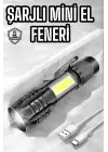 El Feneri Led Usb Şarjlı Zoom Mini Led Işık Acil Durum Feneri