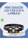 El Sensörlü Led Far Suya Dayanıklı Şarjlı Kafa Lambası