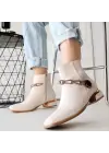 Omarı Kadın Klasik Bej Topuklu Bot