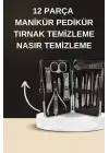 Elektrikli Manikür Pedikür Seti İkili Set 12 Parça Tırnak Bakımı Törpü Protez Çıkarma