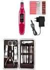 Elektrikli Manikür Pedikür Seti İkili Set 12 Parça Tırnak Bakımı Törpü Protez Çıkarma