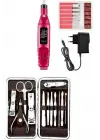 Elektrikli Manikür Pedikür Seti İkili Set 12 Parça Tırnak Bakımı Törpü Protez Çıkarma