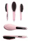 Elektrikli Saç Düzleştirici Tarak Saç Düzleştirici Fırça Sıkı Dişli Pembe