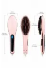 Elektrikli Saç Düzleştirici Tarak Saç Düzleştirici Fırça Sıkı Dişli Pembe