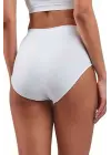 Şık Yüksek Bel Dikişsiz İz Yapmaz Slip Külot Beyaz
