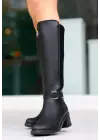 Emrat Siyah Cilt Topuklu Çizme