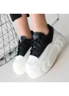 Emwa Siyah Cilt Bağcıklı Spor Ayakkabı