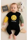 Erkek Bebek Emoji Baskılı Takım % 100 Pamuk