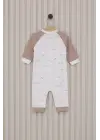 Omarı Krem Uzun Kol Patiksiz Bebek Tulumu