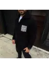 Erkek Polar Fermuarlı Sweatshirt – Kapüşonsuz, Cepli, Yumuşak Dokulu, Oversize Rahat Kalıp, Kışlık Sıcak Tutan Fermuarlı Üst - Siyah