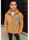 Erkek Polar Fermuarlı Sweatshirt – Kapüşonsuz, Cepli, Yumuşak Dokulu, Oversize Rahat Kalıp, Kışlık Sıcak Tutan Fermuarlı Üst - Kahverengi