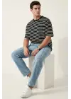 Erkek Rahat Kesim Baggy Jean Pantolon 30074 - Mavi