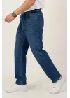 Modern Erkek Baggy Jean Pantolon - Lacivert