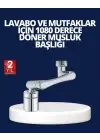 Esnek 1080° Musluk Başlığı 3 Eklemli Hareketli Su Modlu Lavabo Atı