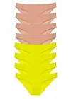 Omarı Sarı Ten Likralı Kadın Slip Külot Seti
