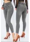 Omarı Esnek ve Şık Yüksek Bel Jean Pantolon