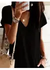 Omarı Yazın Şıklığını Yakala: V Yakalı Kısa Kollu Elbise