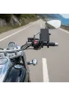 Evrensel Motosiklet Telefon Tutucu – Kaymaz, Kilitlenebilir Güvenli Tutuşlu, 360° Ayarlanabilir Gidon Bağlantılı Akıllı Telefon Aparatı