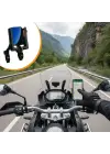 Evrensel Motosiklet Telefon Tutucu – Kaymaz, Kilitlenebilir Güvenli Tutuşlu, 360° Ayarlanabilir Gidon Bağlantılı Akıllı Telefon Aparatı