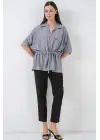 Fermuarlı Gömlek 0721 - Gri
