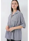 Fermuarlı Gömlek 0721 - Gri