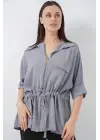 Fermuarlı Gömlek 0721 - Gri