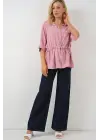 Fermuarlı Gömlek 0721 - Pudra