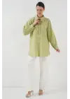Fırfırlı Uzun Gömlek Tunik 5952 - Çağla