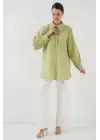 Fırfırlı Uzun Gömlek Tunik 5952 - Çağla
