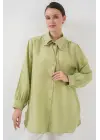 Fırfırlı Uzun Gömlek Tunik 5952 - Çağla