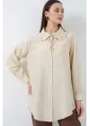 Fırfırlı Uzun Gömlek Tunik 5952 - Ekru
