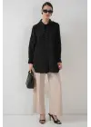 Fırfırlı Uzun Gömlek Tunik 5952 - Siyah