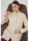 Fırfırlı Uzun Gömlek Tunik 5953 - Bej