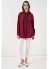 Fırfırlı Uzun Gömlek Tunik 5953 - Bordo