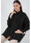Fırfırlı Uzun Gömlek Tunik 5986 - Siyah