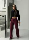 Fit comfort bej salaş pantolon bordo A6011
