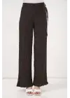 Şık Örme Pantolon Kahverengi