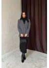 Omarı Zarif Füme Blazer Ceket