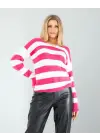 Çarpıcı Çizgili Triko