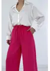 Fuşya Keten Pantolon