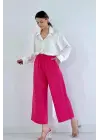 Fuşya Keten Pantolon