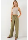 Geniş Paça Keten Pantolon 6735 - Çağla
