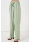 Geniş Paça Keten Pantolon 6735 - E.Yeşil