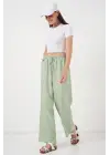 Modern Geniş Paça Keten Pantolon