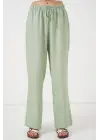 Modern Geniş Paça Keten Pantolon