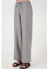 Geniş Paça Keten Pantolon 6735 - Gri