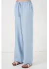 Geniş Paça Keten Pantolon 6735 - Mavi